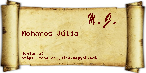 Moharos Júlia névjegykártya